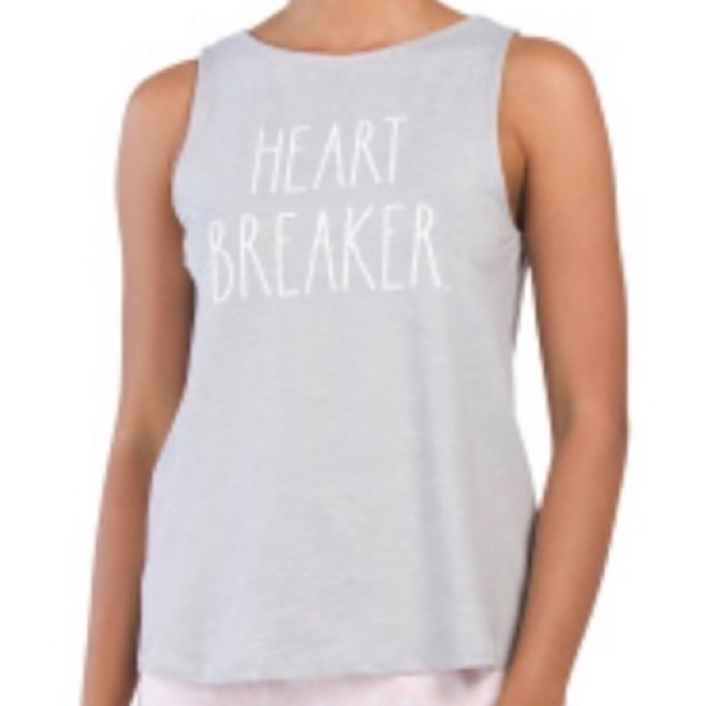 ⚡️5/$15⚡️ Rae Dunn | Heart Breaker Tank | M - Picture 2 of 8